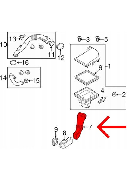 Hava Filitre Borusu Bmw N20 N52 N53 F10 F07 F01 modelleri