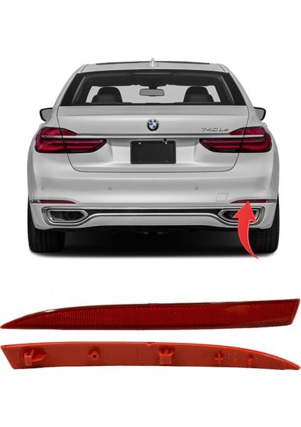 Bmw 7 Serisi 2016-2018 Arka Tampon Reflektörü Sağ 63147342950