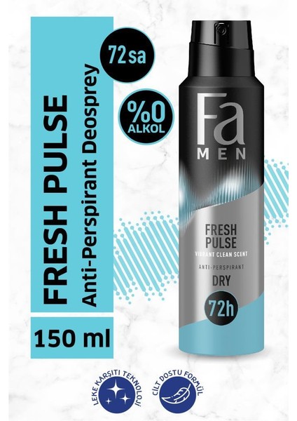 Men Fresh Pulse Bergamot Canlılığı Deosprey 150 ML
