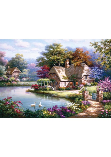 1500 Parçalık Puzzle / Kuğular ve Kır Evi - Kod 4529