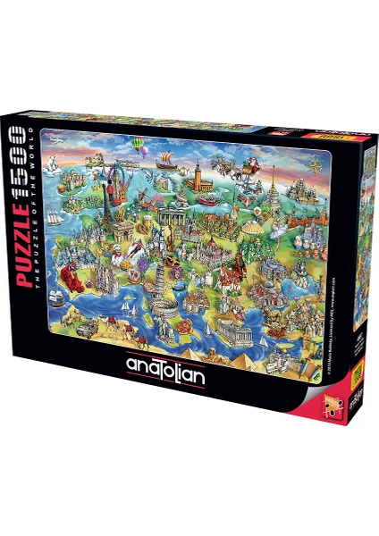 1500 Parçalık Puzzle / Avrupa Haritası - Kod 4557