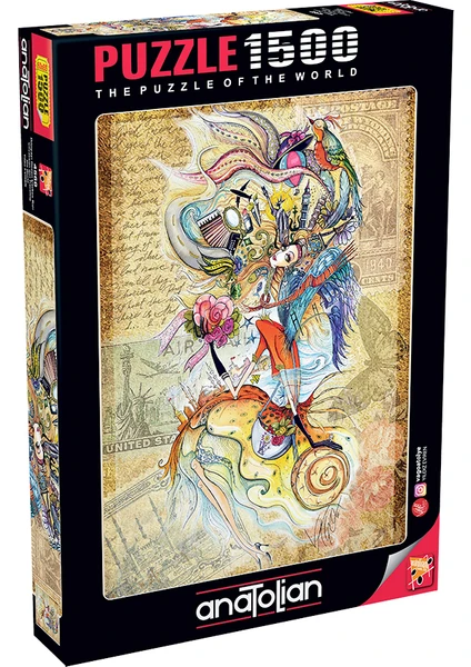 1500 Parçalık Puzzle / Dünyayı Gezen Çerkes Kızı - Kod 4560