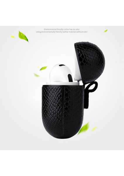 Apple-Air Pods 3 Kırmızı Için Yılan Derisi Doku Kulaklık Durumda (Yurt Dışından)