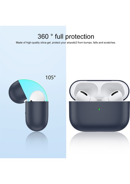 Apple-Air Pods 3 Için Bölünmüş Silikon Kulaklık Kılıfı 3 Gece Yarısı Mavi (Yurt Dışından) fiyatları