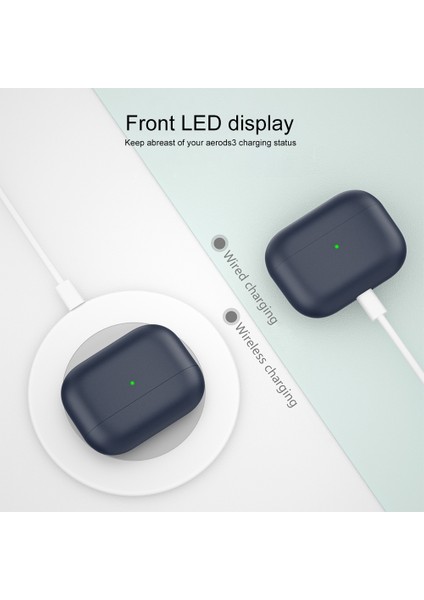 Apple-Air Pods 3 Için Bölünmüş Silikon Kulaklık Kılıfı 3 Gece Yarısı Mavi (Yurt Dışından) fırsatları