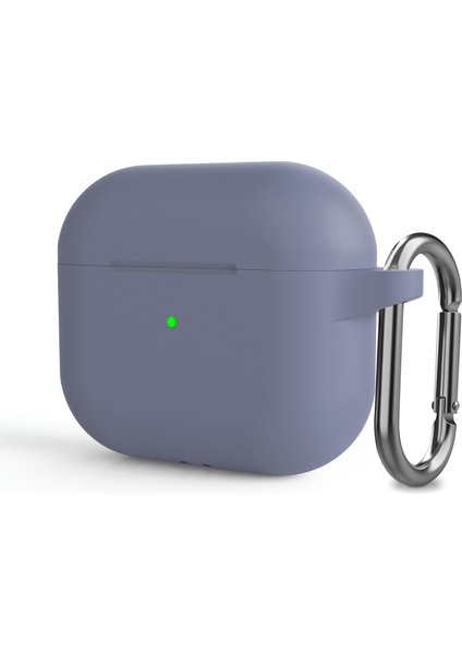 Airpods 3 Lavanta Mor Için Kanca ile Silikon Kalınlaşma Koruyucu Kılıf (Yurt Dışından)