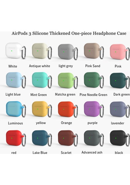 Airpods 3 Lavanta Mor Için Kanca ile Silikon Kalınlaşma Koruyucu Kılıf (Yurt Dışından) fiyatları