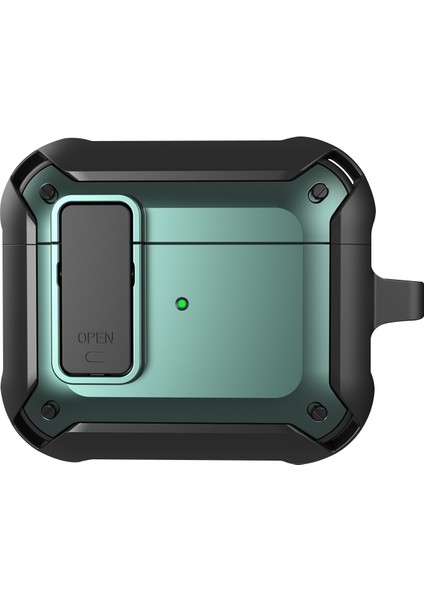 Apple-Air Pods 3 Siyah Yeşil Için Kablosuz Kulaklık Koruyucu Kılıf (Yurt Dışından)