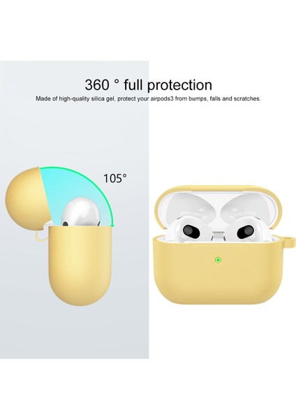 Apple-Air Pods 3 Sarı Için Kalınlaşmak Silikon Kulaklık Kılıfı (Yurt Dışından)