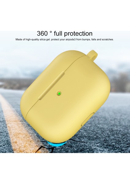 Apple-Air Pods 3 Sarı Için Kalınlaşmak Silikon Kulaklık Kılıfı (Yurt Dışından)