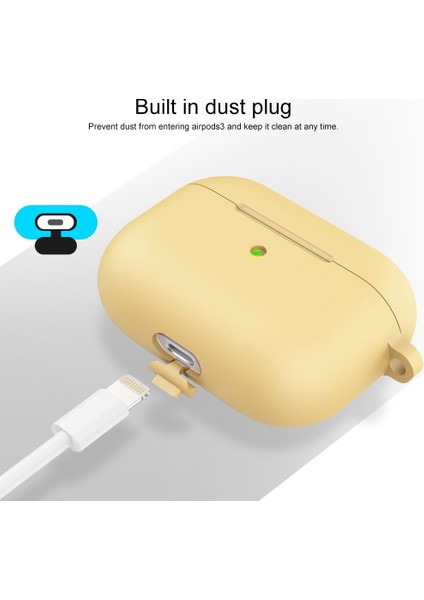 Apple-Air Pods 3 Sarı Için Kalınlaşmak Silikon Kulaklık Kılıfı (Yurt Dışından)