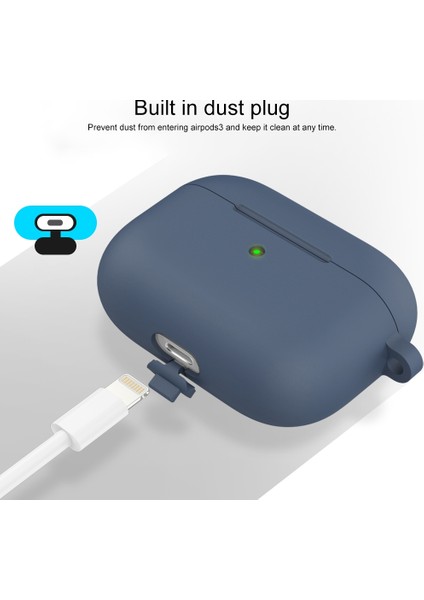 Apple-Air Pods 3 Gece Yarısı Mavi Için Kalınlaşmak Silikon Kulaklık Kılıfı (Yurt Dışından)