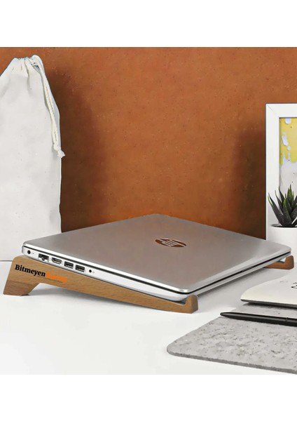 Firmalara Özel Logolu Taşınabilir Ahşap Notebook Laptop Standı