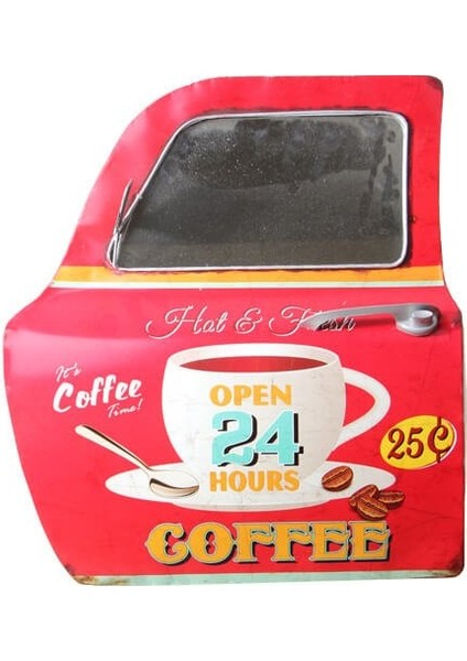 Dekoratif Coffee Temalı Kırmızı Araba Kapısı Ayna fiyatları