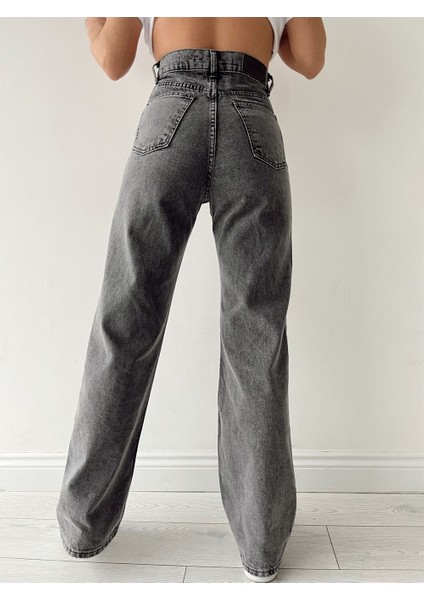 Yüksek Bel Palazzo Jean Füme Yıkama fırsatları