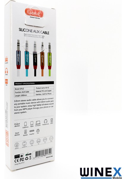 AX42 Gfz 3.5mm Aux Kablo 1m Turuncu indirimleri