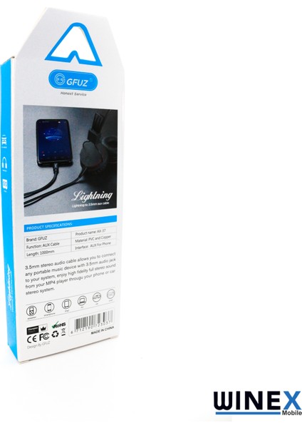 AX37 Gfz Lightning To 3.5mm Aux Ses Kablosu Siyah indirimleri