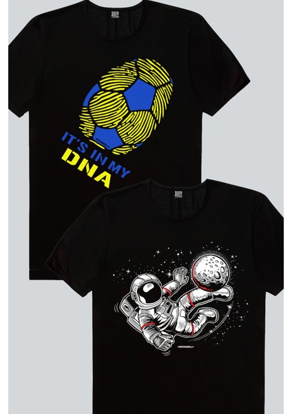 Futbolcu Astronot, Renklerim Kanarya Erkek Tişört 2'li Eko Paket