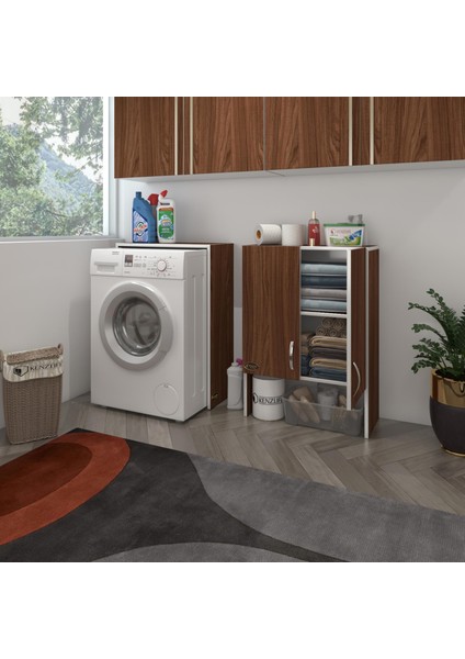 Kenzlife çamaşır makinesi dolabı sinem cvz 180x066x30 banyo kiler