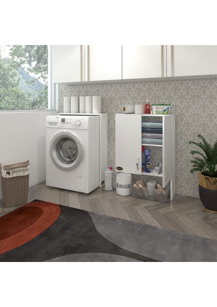 Kenzlife çamaşır makinesi dolabı veronika byz 180x066x20 banyo ofis