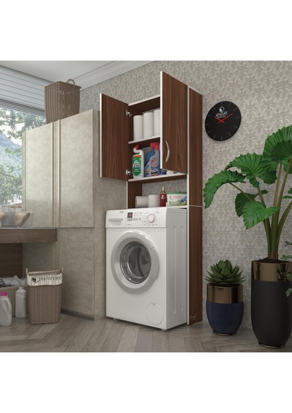 Kenzlife çamaşır makinesi dolabı veronika cvz 180*066*20 banyo çift kapaklı arkalıksız