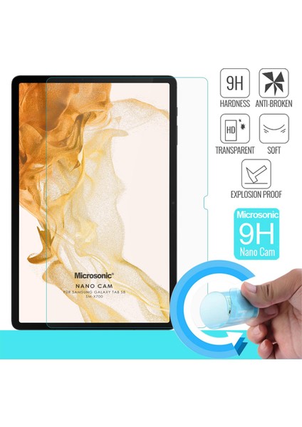 Samsung Galaxy Tab S8 X700 Nano Glass Cam Ekran Koruyucu