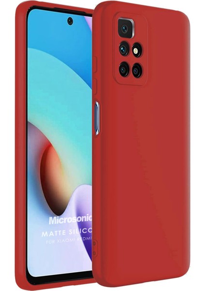 Matte Silicone Xiaomi Redmi 10 2022 Kılıf Kırmızı