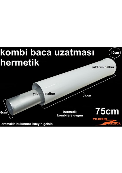 Kombi Baca Uzatması 50 cm Hermetik Şofben Uzatması 50 Lik fiyatları