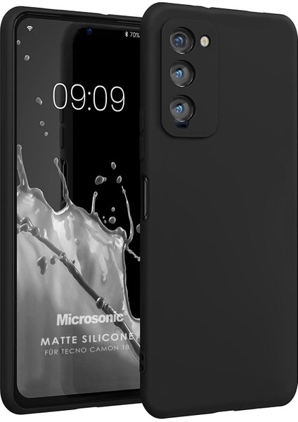 Matte Silicone Tecno Camon 18 Kılıf Siyah