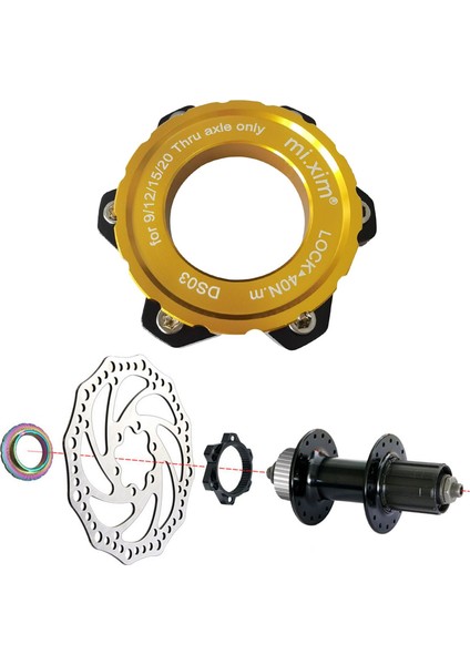 Hub Center Lock Adaptör Göbeği 6 Delikli Diskten Aks Tıpkı Göbek Altın Altın