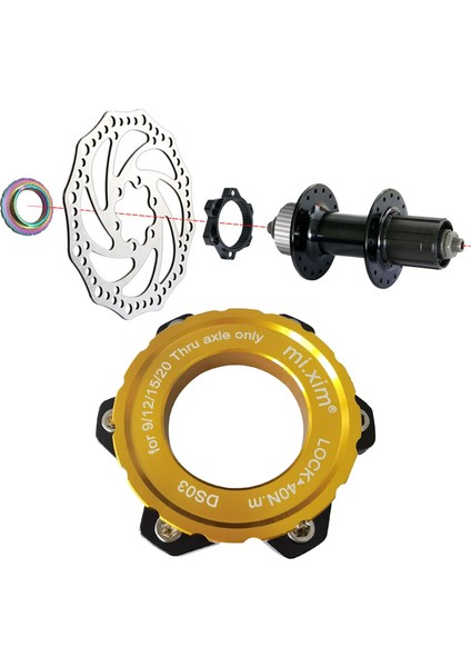 Hub Center Lock Adaptör Göbeği 6 Delikli Diskten Aks Tıpkı Göbek Altın Altın