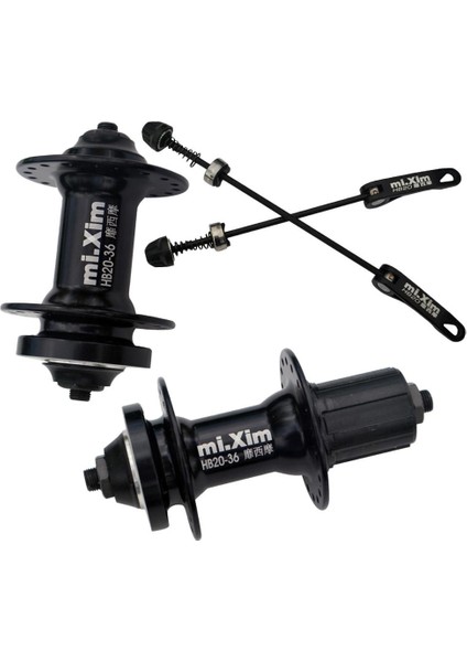 Hubs Ön ve Arka Set 32 ​​/ 36H Mtb Bisiklet Hubs Disk Fren Qr + Şiş Siyah 36H Kaset Hubs