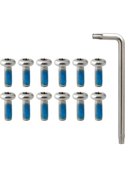 12X Bisiklet Disk Fren Cıvataları Rotortorx Kafa Cıvata M5 X10 T25 Break Vidalar ve Anahtarı(Yurt Dışından)