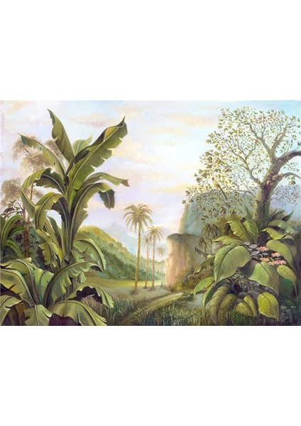 3boyutluduvarkagitlari Botanik Tasarım Duvar Kağıdı Kanvas Tek Parca