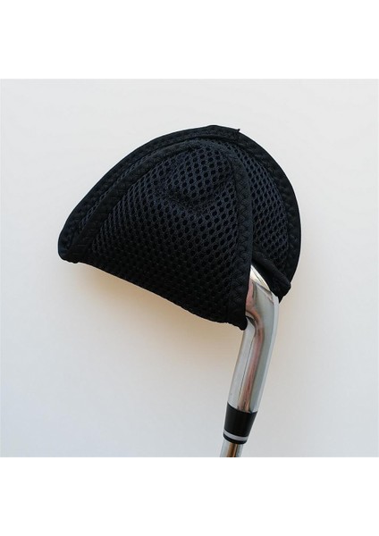 Golf Mallet Putter Başkak Merkezi Mil Atıcı Kafa Koruyucu Kapak Siyah indirimleri