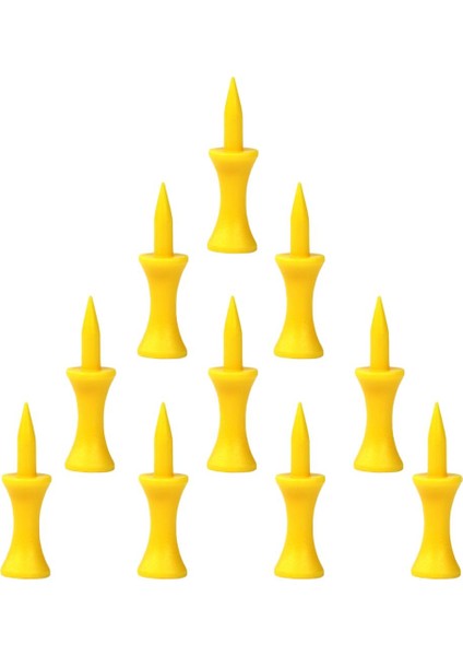 10 Adet / Paket Dayanıklı Plastik Mini Golf Tees Aksesuarları -37 / 43/51 / 57 / 70MM 43MM Sarı indirimleri