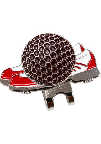 Ayrılabilir Manyetik Top Marker Sneaker Desen Kırmızı Golf Şapka Klip