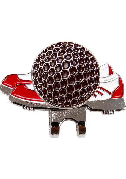 Ayrılabilir Manyetik Top Marker Sneaker Desen Kırmızı Golf Şapka Klip