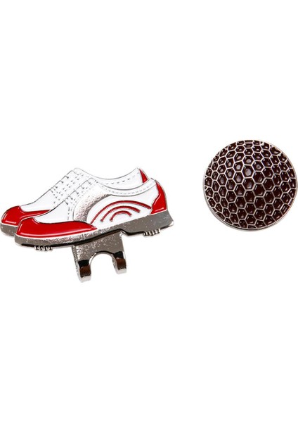 Ayrılabilir Manyetik Top Marker Sneaker Desen Kırmızı Golf Şapka Klip