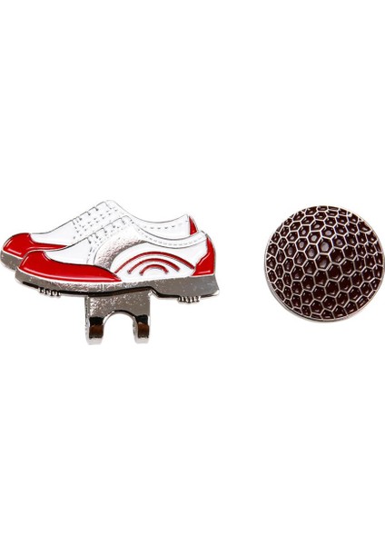 Ayrılabilir Manyetik Top Marker Sneaker Desen Kırmızı Golf Şapka Klip