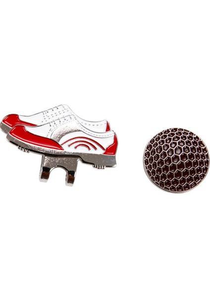 Ayrılabilir Manyetik Top Marker Sneaker Desen Kırmızı Golf Şapka Klip