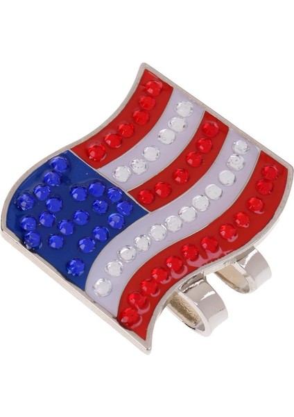 Hafif Alaşım Golf Topu Marker Manyetik Şapka Klip Desen Abd Bayrağı ile