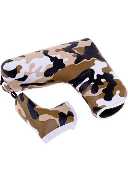 Premium Golf Putter Kulübü Baş Kol Headcover Koruyucu Değiştirme Kahverengi fırsatları