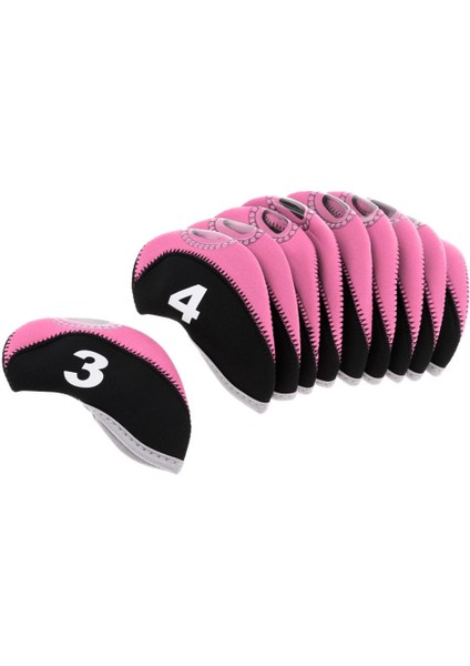 10 Adet / Paket Neopren Golf Kulübü Başkanı Kama Demir Koruyucu Demir Kapakları Siyah + Pembe Kapakları fırsatları