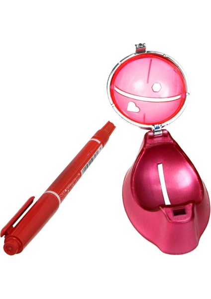 Golf Topu Liner Marker Koyarak Çizim Hizalama Aracı Pembe + Kırmızı