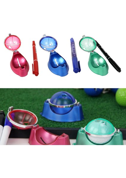 Golf Topu Liner Marker Koyarak Çizim Hizalama Aracı Pembe + Kırmızı indirimleri