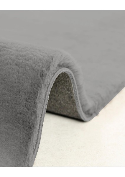 Fuzzy Kürk Halı 80 x 150 cm Gri