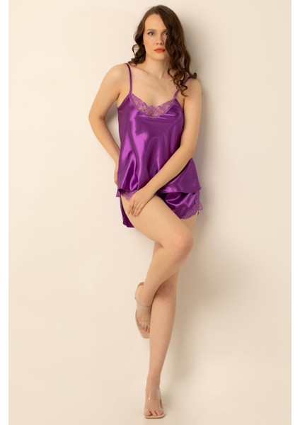 Doremi Güpürlü Yırtmaçlı Saten Şortlu Takım fiyatları