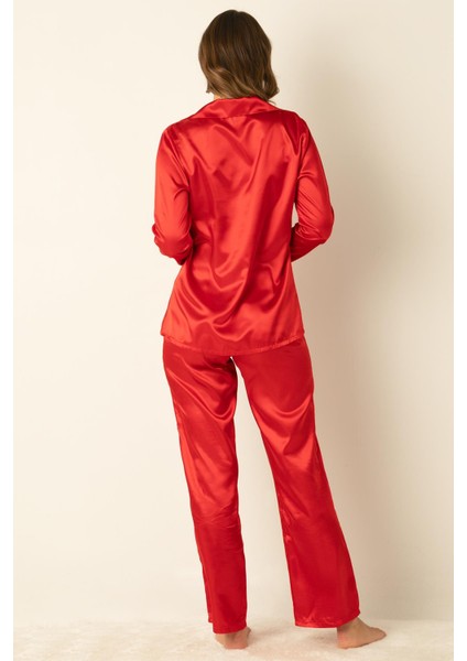 Uzun Kollu Saten Pijama Takımı indirimleri