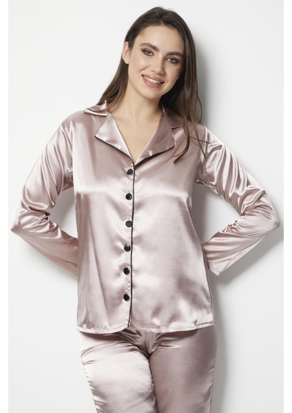 Miorre Kadın Uzun Kollu Önden Düğmeli Saten Pijama Takımı fiyatları